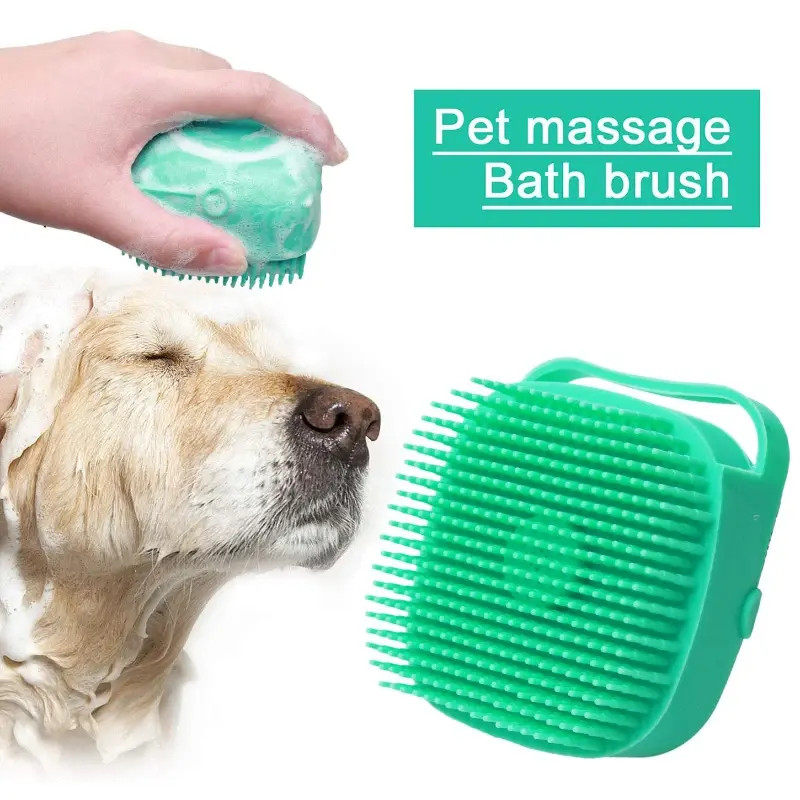 Pet Dog Shampoo Brush 2.7oz 80ml Cat Massage Comb Grooming Scrubber for Bathing
