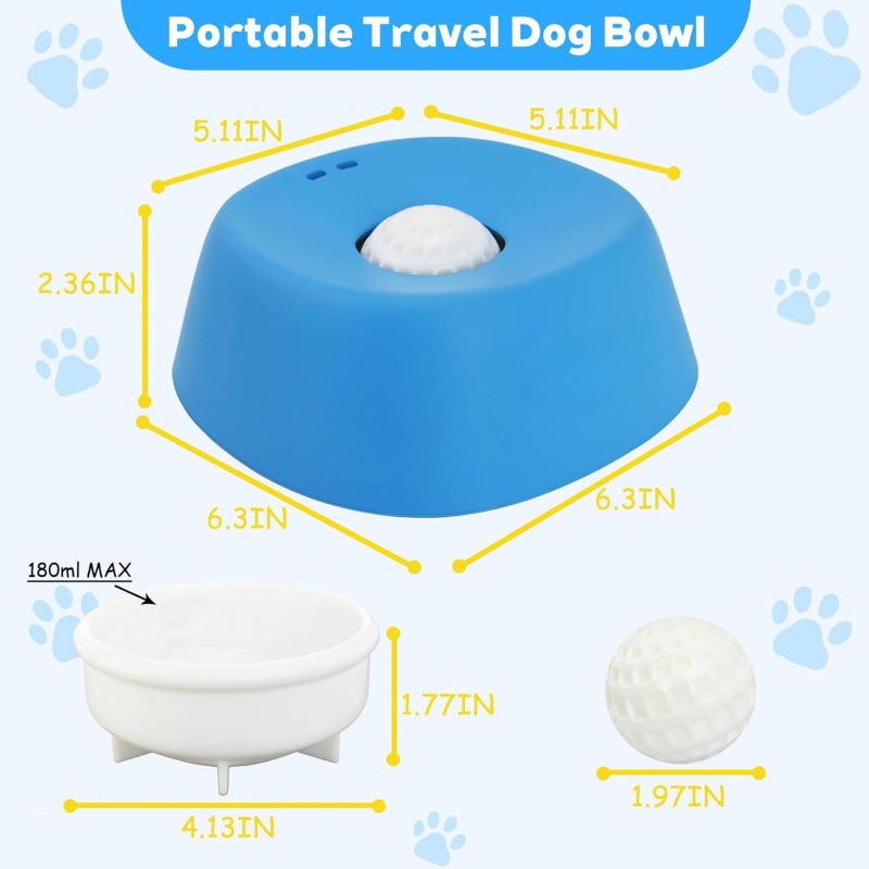 Anti-Choking Slow Feeder Dog Bowl Non-Slip 3/4 Cup - Lick Toy for Liquid Treats