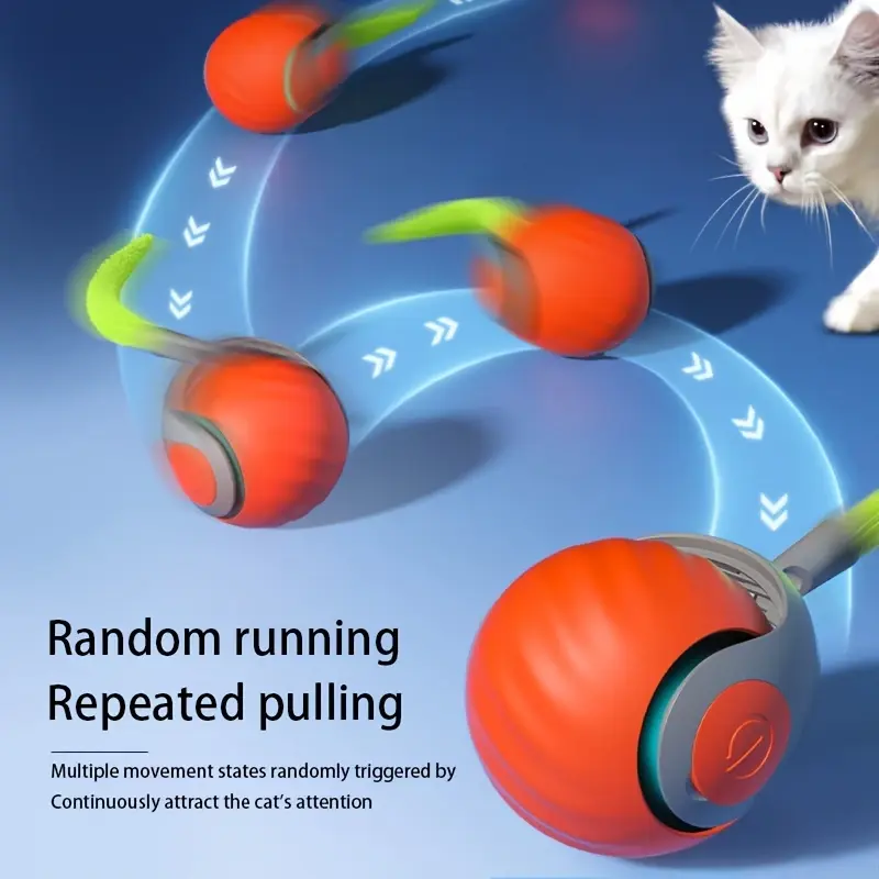 Smart Cat Toys Ball Automatic Interactive Pets Electric Rolling Teaser USB Recha