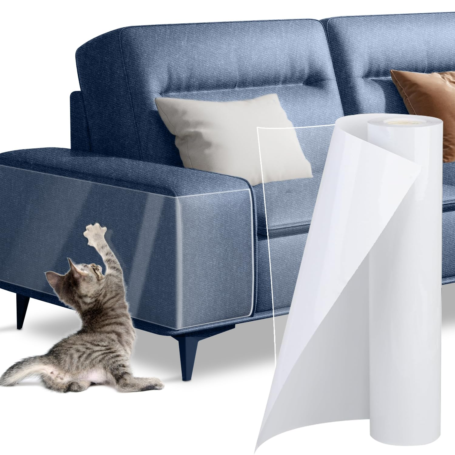 Cat Scratch Deterrent Tape Furniture Protectors From Cats Transparent Self-Adhes