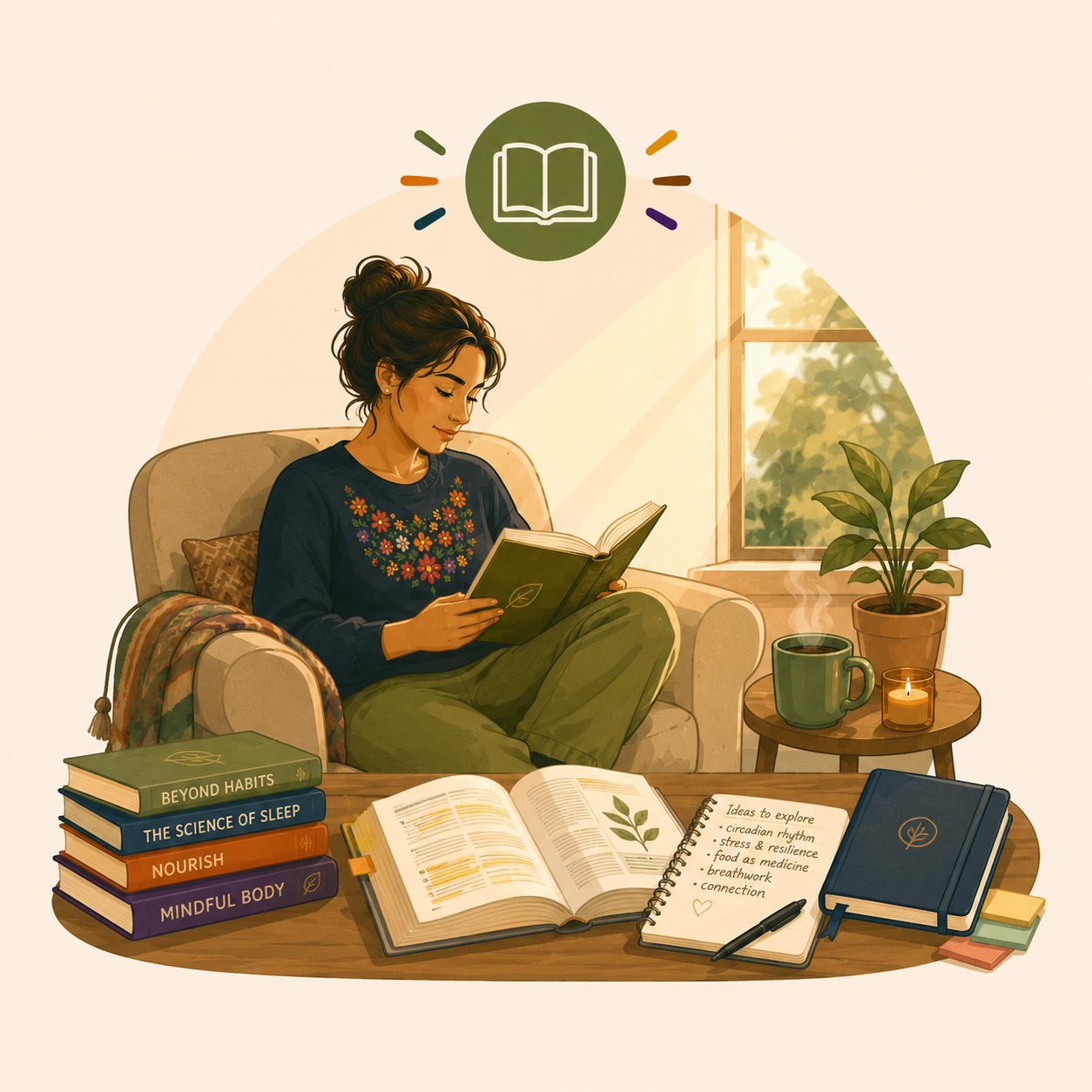 woman reading the health shift book recommendations