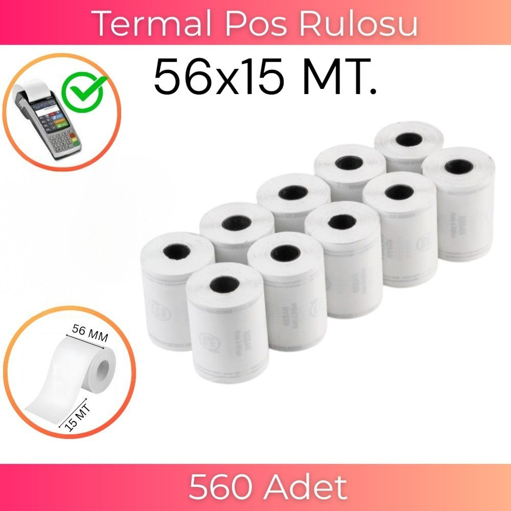 Termal Pos Rulosu 56x15 MT. 1 Koli (560 Adet)