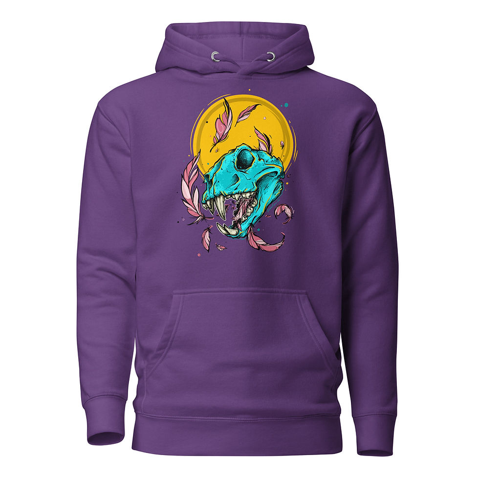 Thumbnail: Cat Skull 'All Gone' - Unisex Hoodie