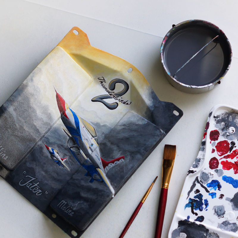 Hand Painted Jet Head Rest - USAF Th