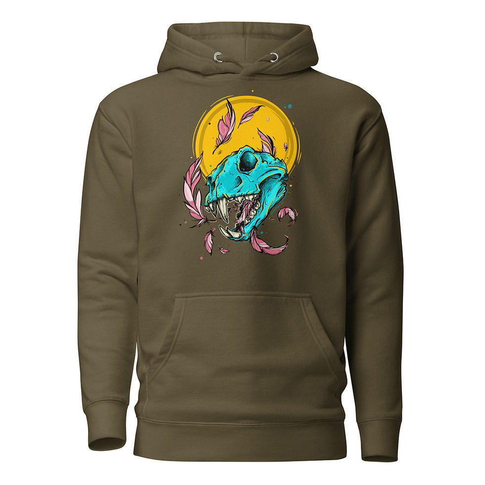 Thumbnail: Cat Skull 'All Gone' - Unisex Hoodie