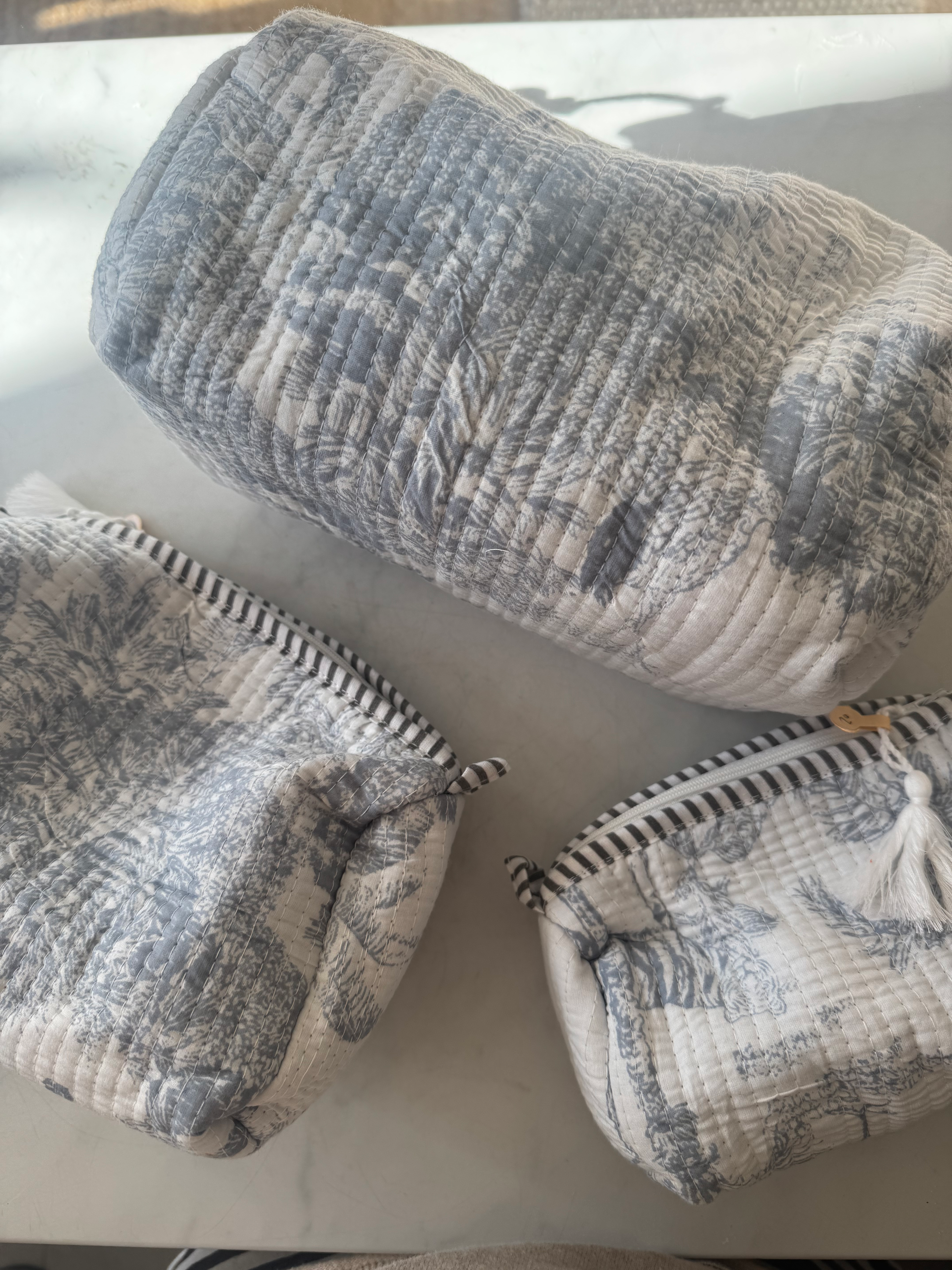 Block print toiletry bag