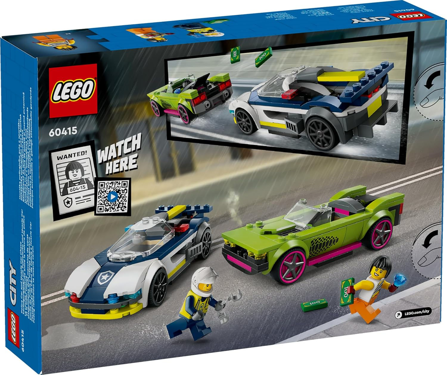 LEGO City Police Car and Muscle Car Chase Toy Building Set 60415
