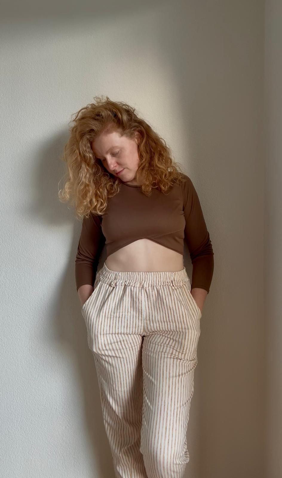 Haut Viola crop top brun