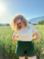 T-shirt Galium rayé blanc et bleu face