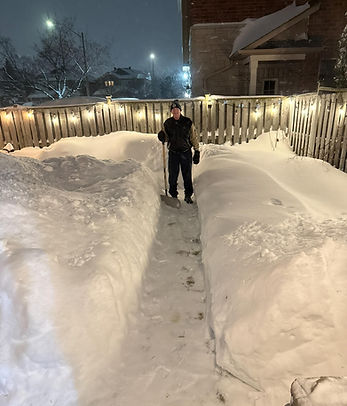 Michael Bastian shovelling snow during a winter storm in Ward 6, Mississauga