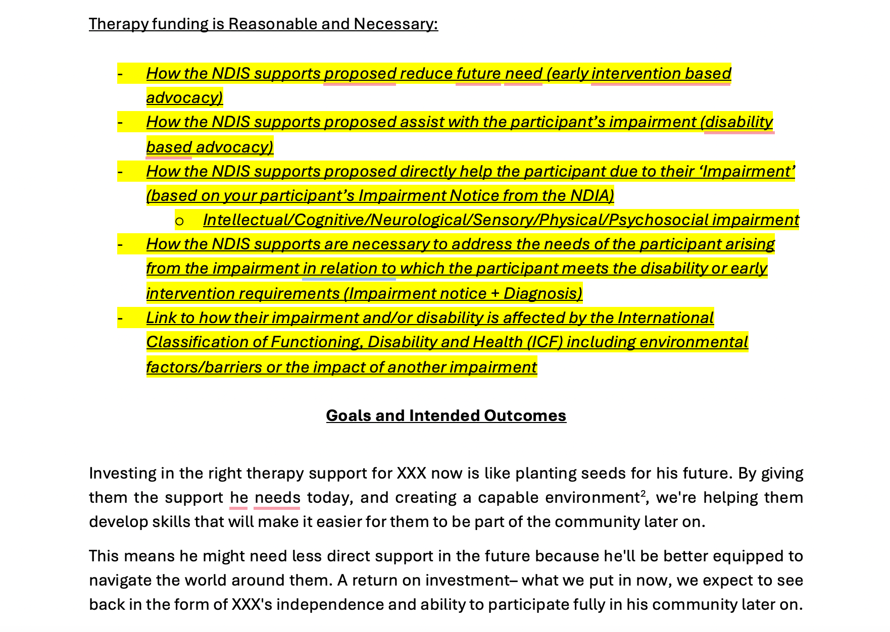 Speech Pathology NDIS report template with NEW Guidelines