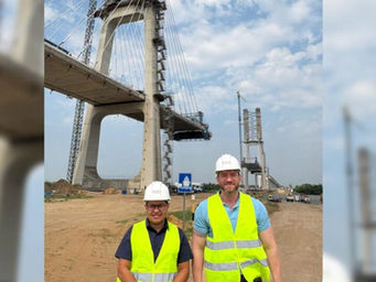 Vereadores da Capital visitam obras de ponte sobre o rio Paraguai, empreendimento emblemático da Rota Bioceânica