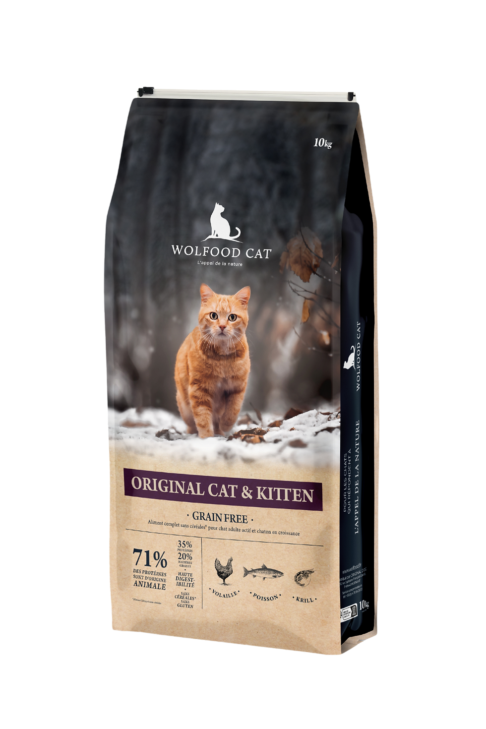 WOLFOOD Original pašaras be grūdų katėms ir kačiukams, 3 kg