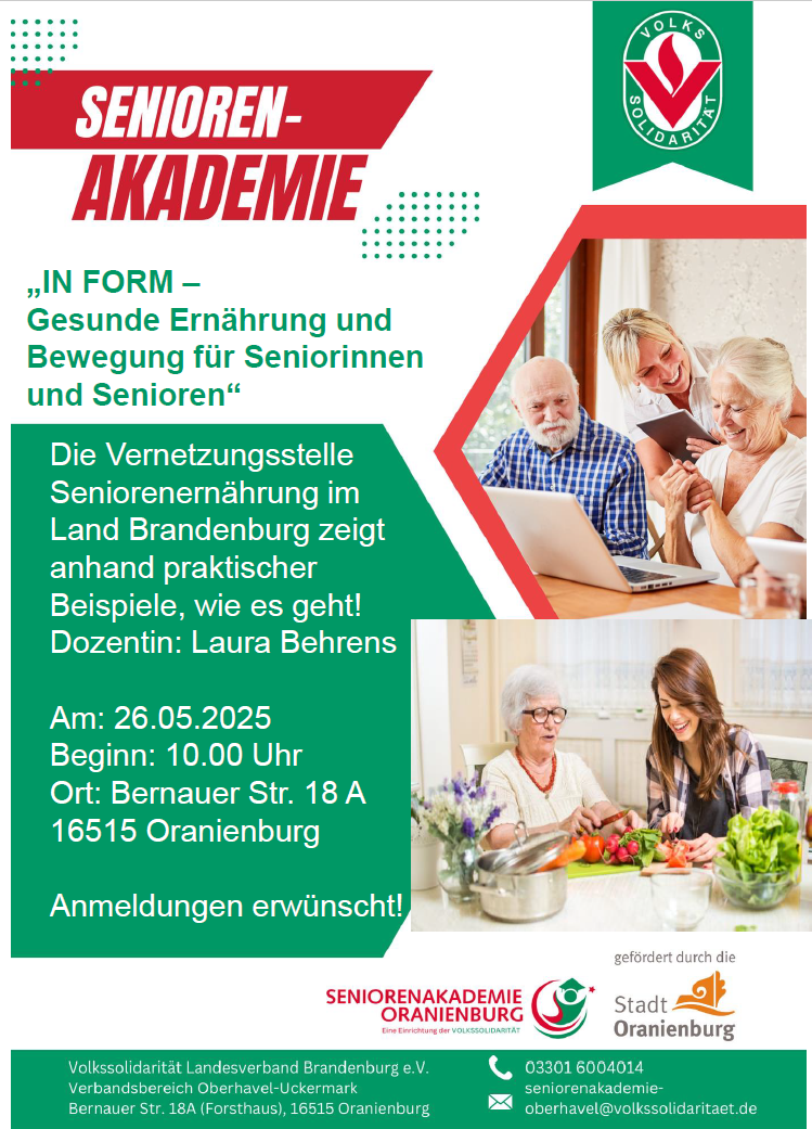Gesunde Ernährung im höheren Alter