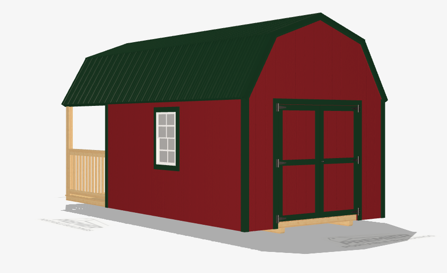 back view Lofted Barn Cabin Maco Structures