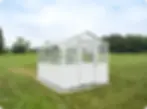 Heavy-duty steel greenhouse structure engineered to withstand wind, rain, and changing weather conditions