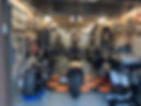 man cave with motorcycle