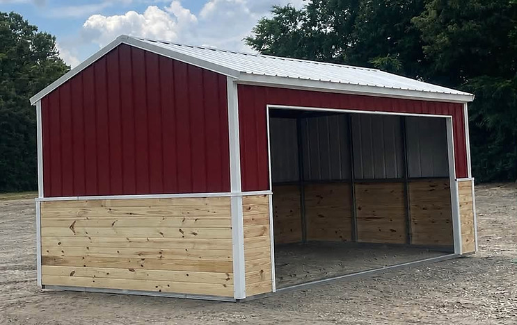Easy Stall animal shelter for horses and livestock on a Georgia farm