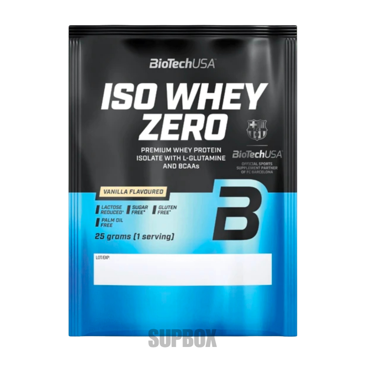 BioTechUSA Iso Whey Zero 25g Vanilla flavour sachet.