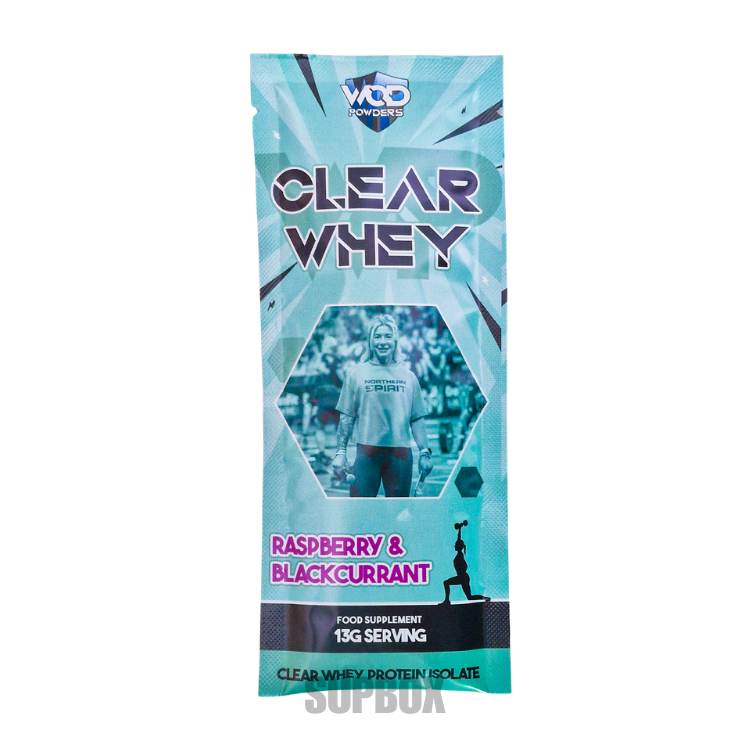 VOD Clear Whey Protein Isolate 13g Raspberry & Blackcurrant clear whey sachet in Supbox selection boxes