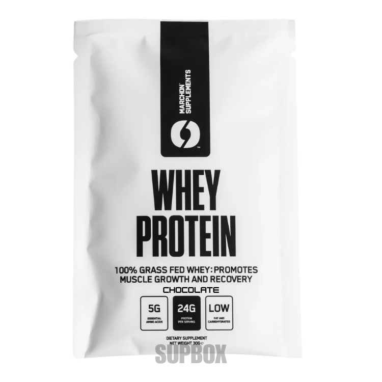 Macron Elements Whey Protein 30g chocolate whey protein sachet in Supbox selection boxes