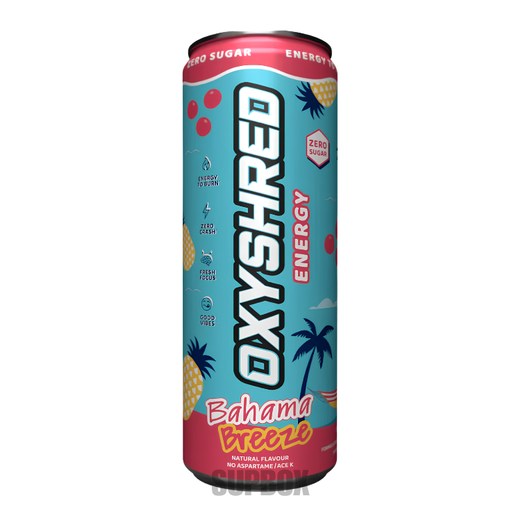 OxyShred Ultra Energy 355ml Bahama breeze zero sugar energy drink