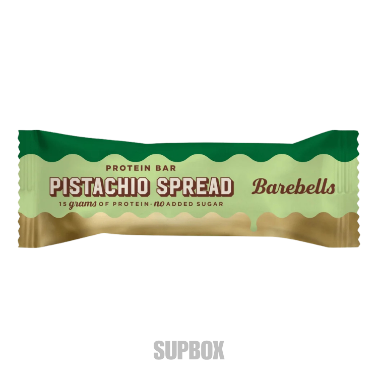 Barebells Spread Protein Bar 45g pistachio spread flavour in wrapper.