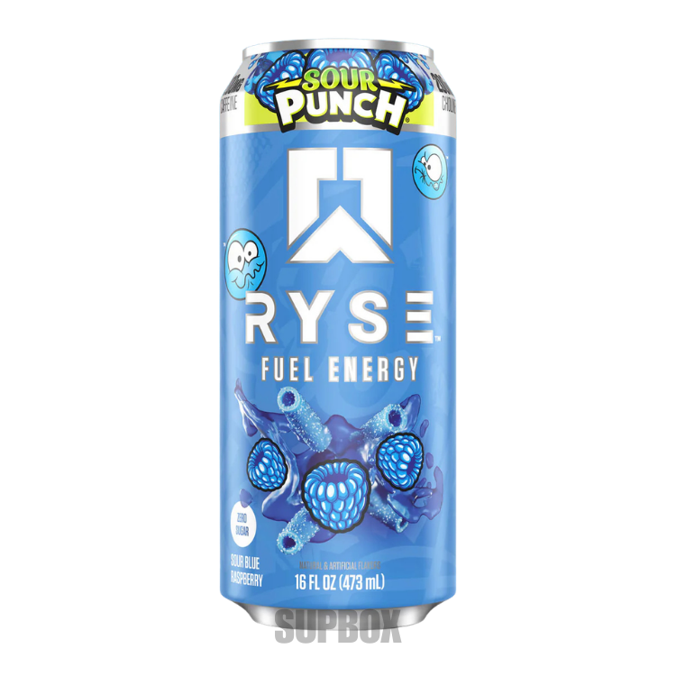 Ryse Fuel Energy Drink 473ml Sour Punch Blue Raspberry energy drink can in Supbox selection boxes