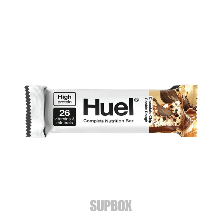 Huel The Complete Nutrition Bar 55g Chocolate Chip Cookie Dough – complete nutrition bar sample from Supbox