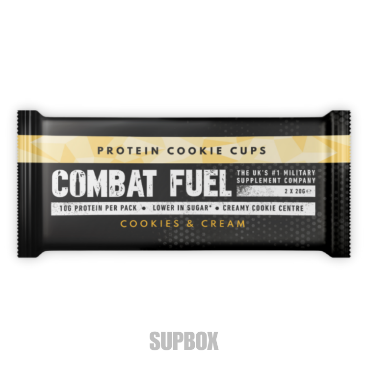Combat Fuel Cookie Cups 40g Cookies & Cream – protein snack sample from Supbox