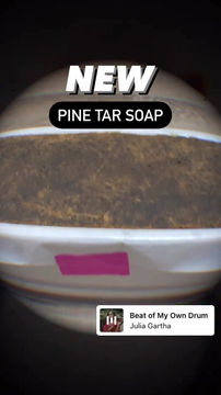 short clip of pine tar soap poured in mold