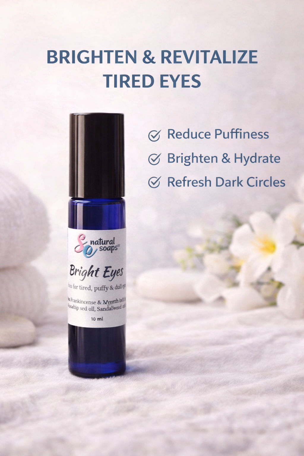 Bright Eye Serum for Puffy Eyes & Dark Circles – Natural Under Eye Oil with Arga