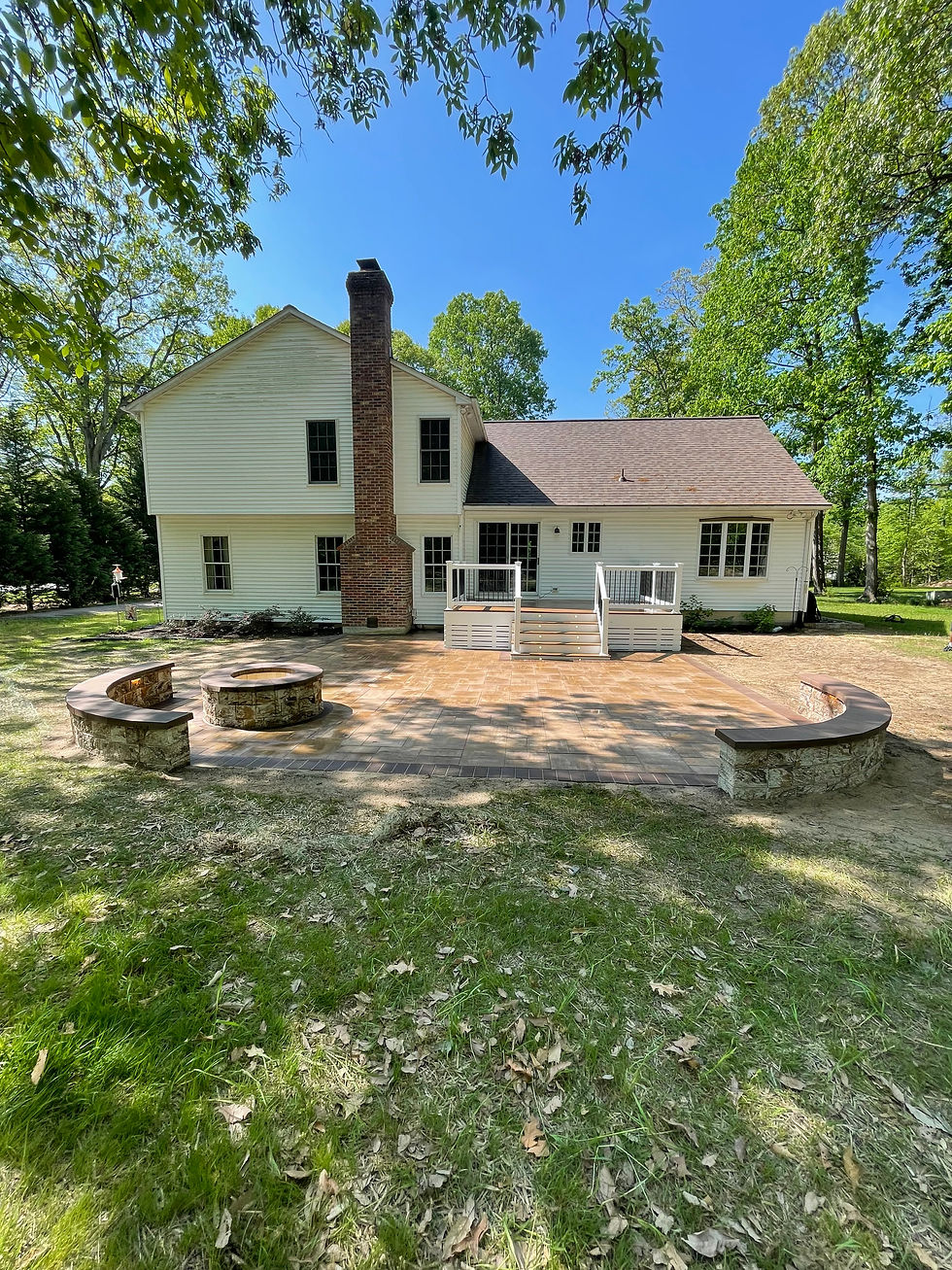 Backyard with new patio and deck