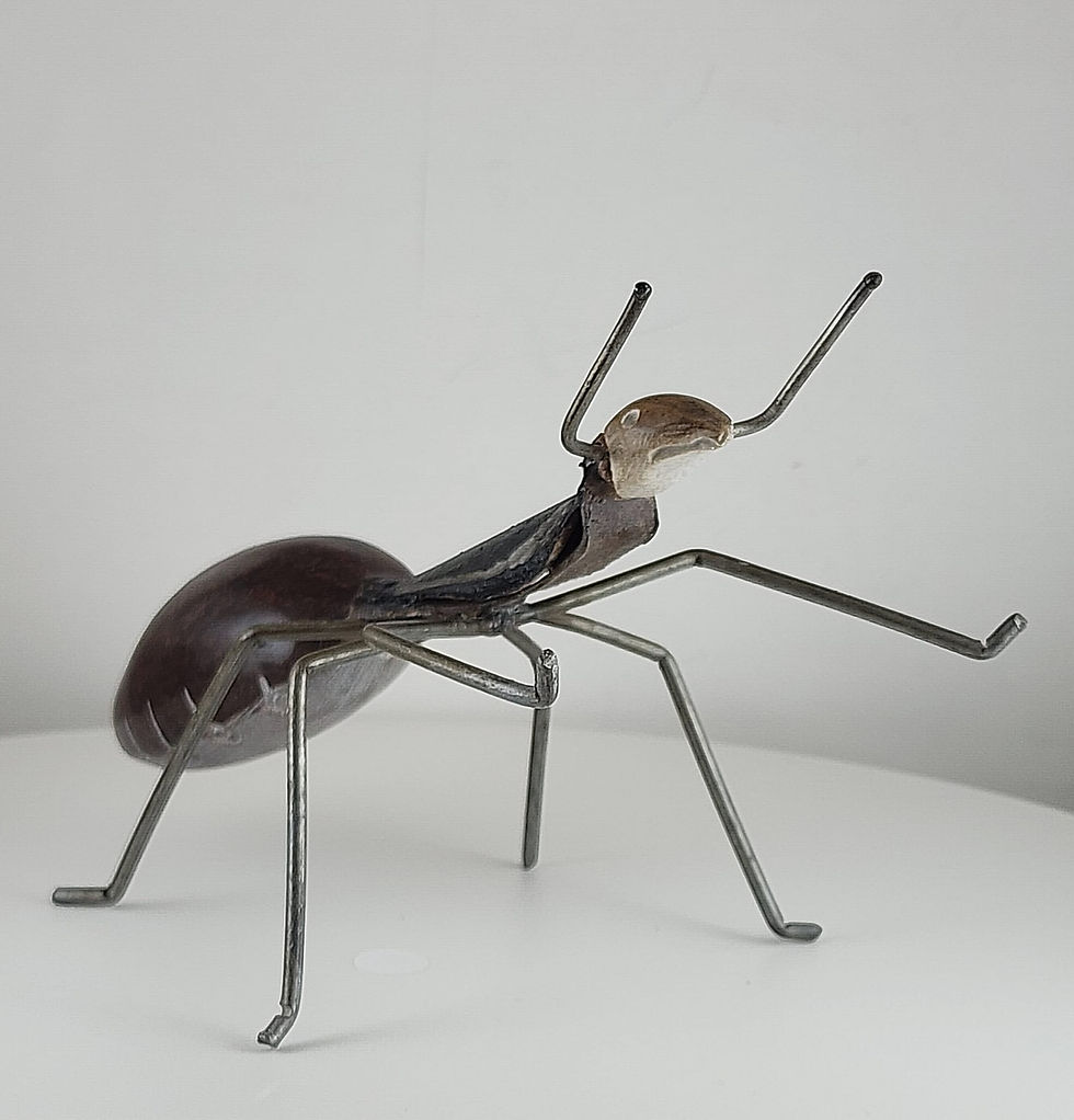 Thumbnail: Iron & Stone Ant Sculpture