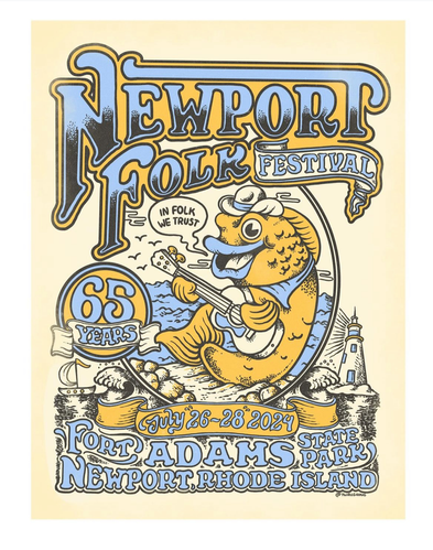 Newport Folk Fest 2024 silkscreen poster | taylorwrightrushing