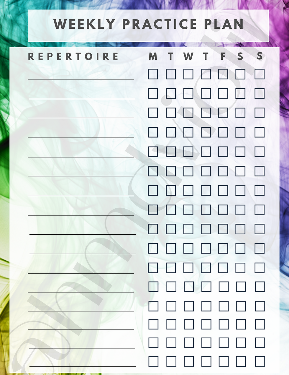 Weekly Practice planner