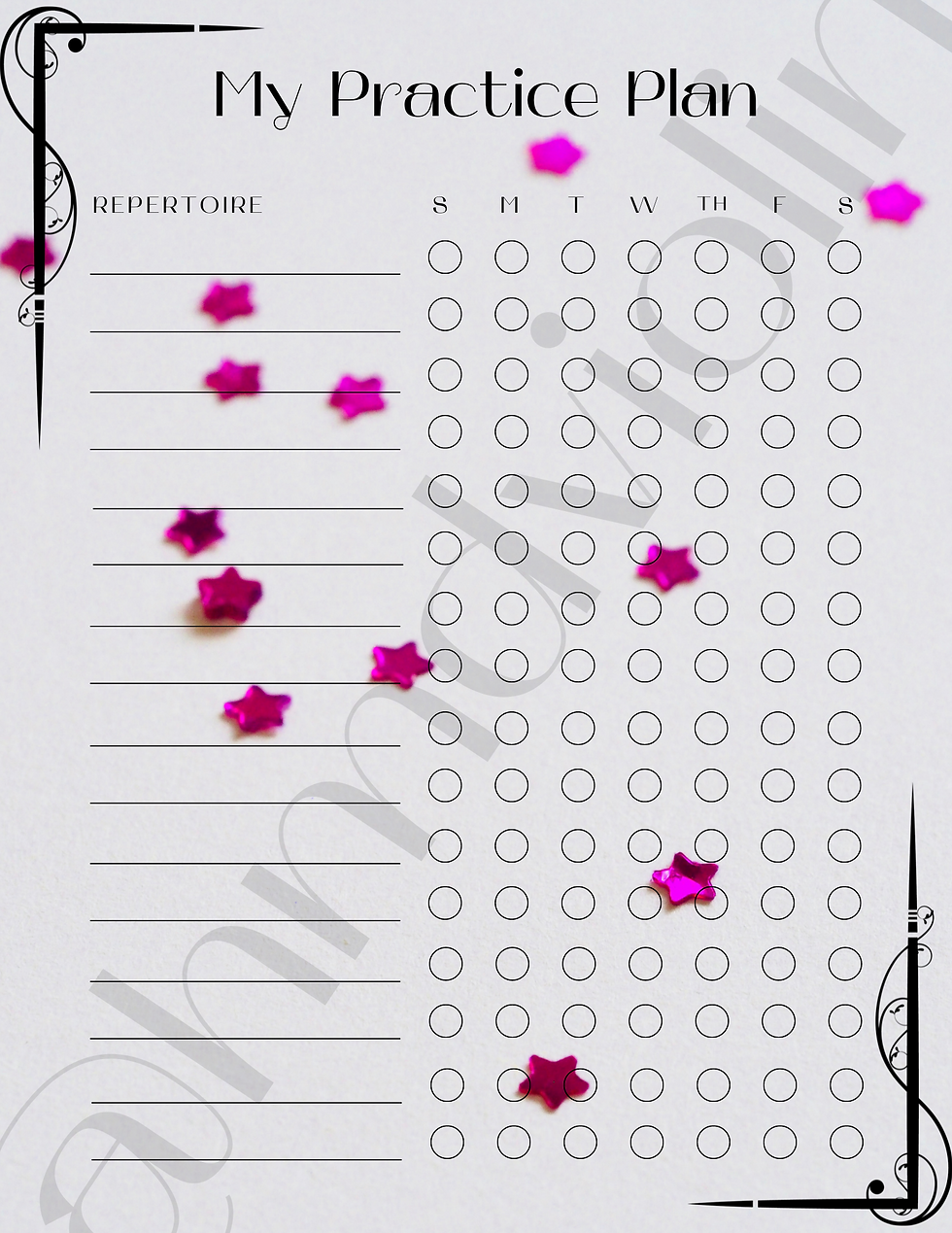 Weekly Practice planner