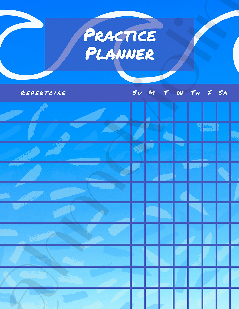 Weekly Practice planner