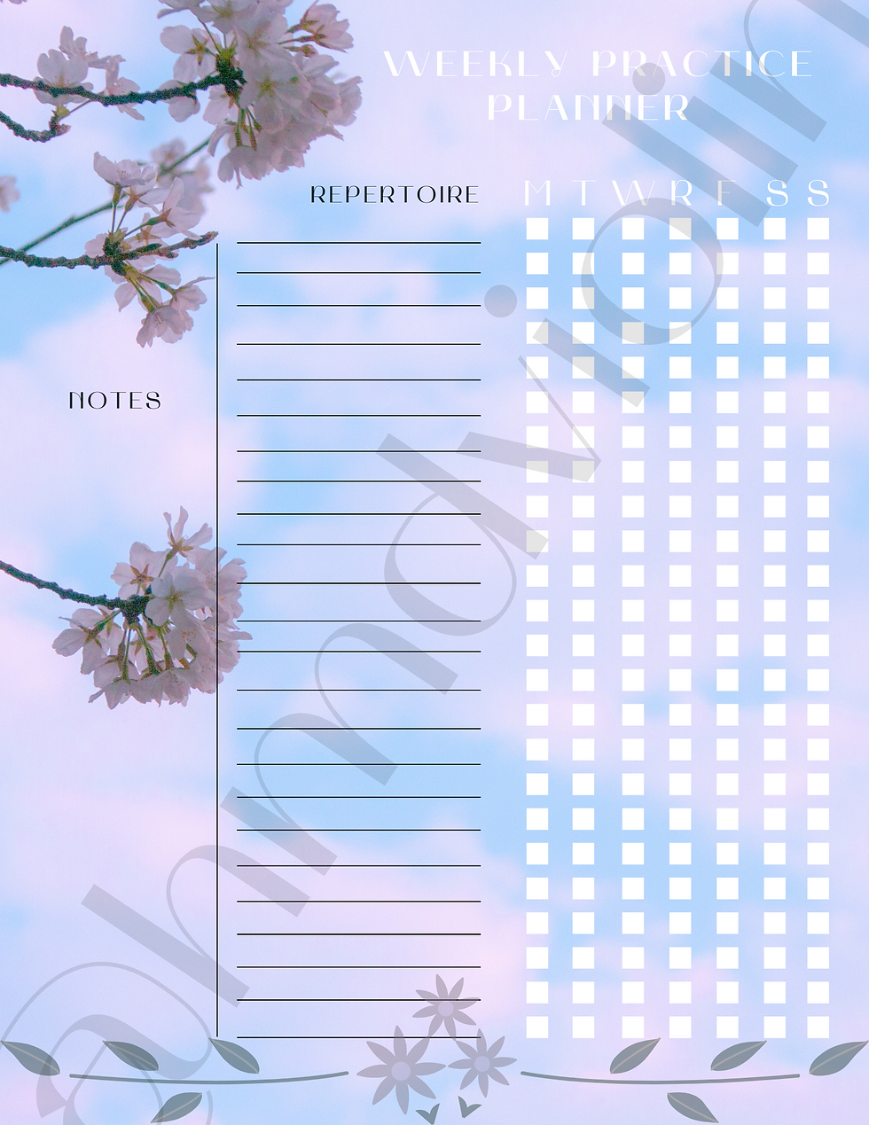 Weekly Practice planner