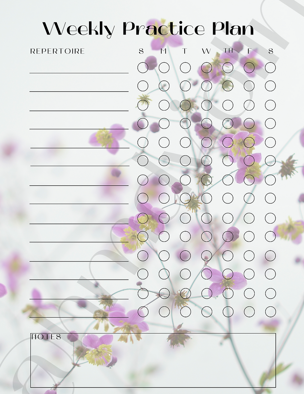 Weekly Practice planner