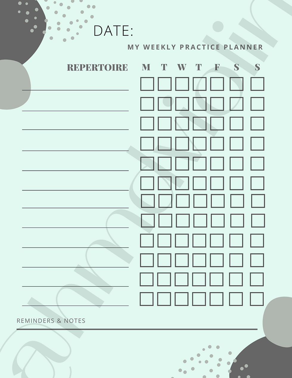 Weekly Practice planner