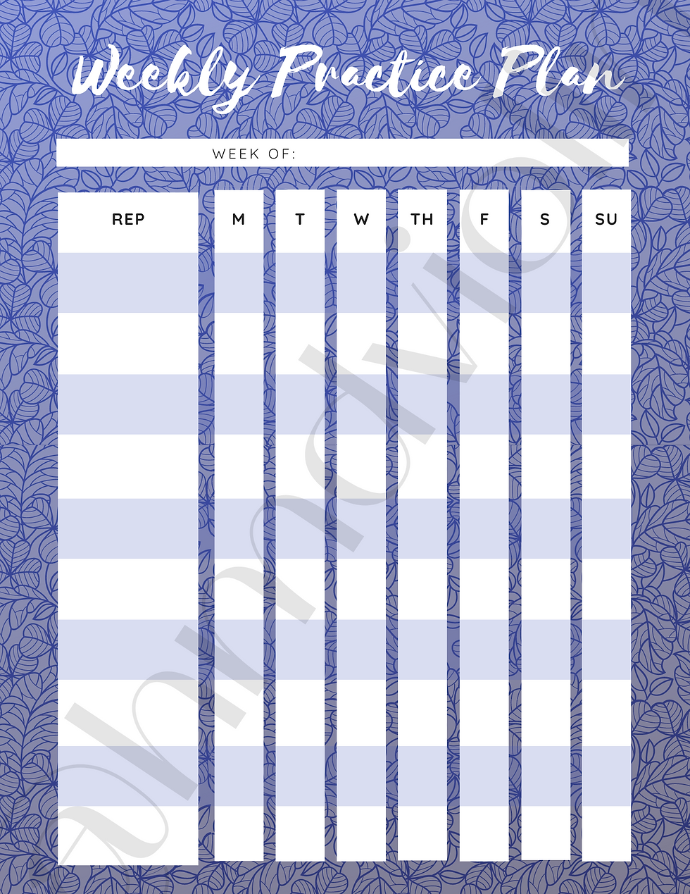 Weekly Practice planner