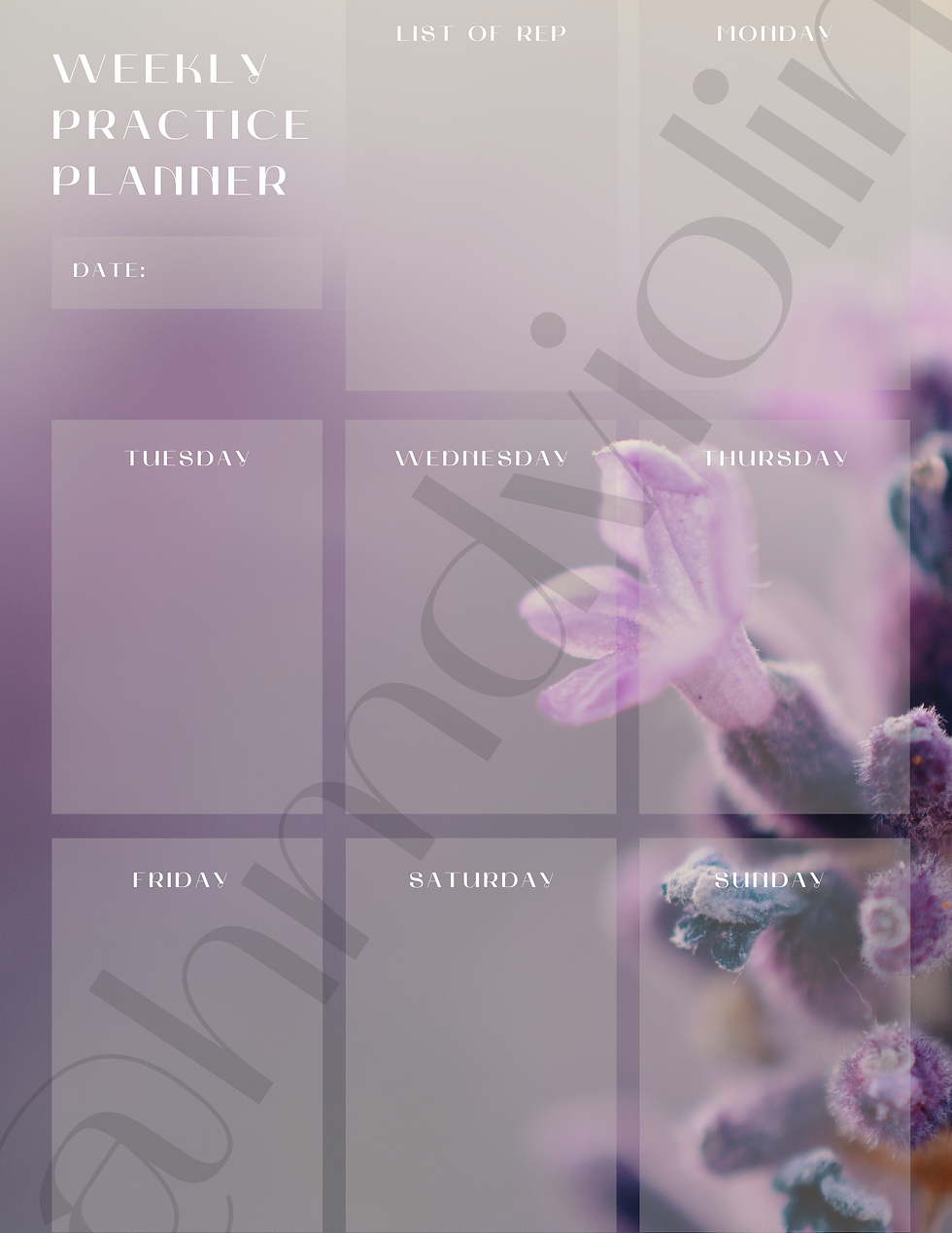 Weekly Practice planner