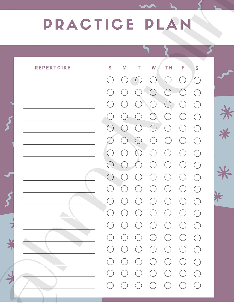 Weekly Practice planner