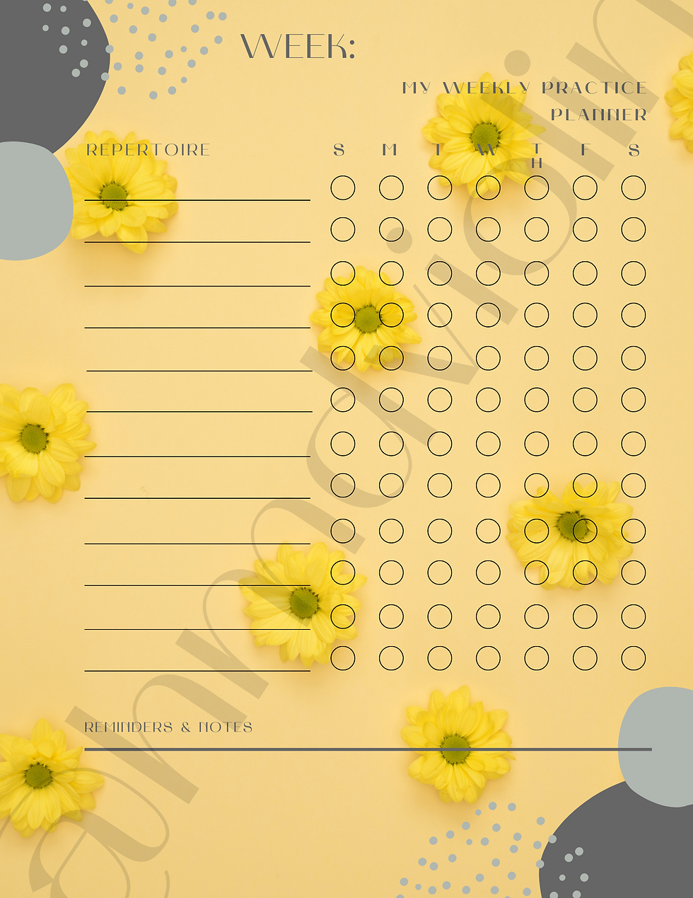 Weekly Practice planner