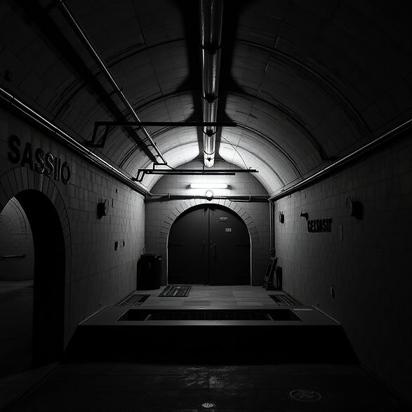 Underground vault representing a complex and proprietary library of tools and resources.