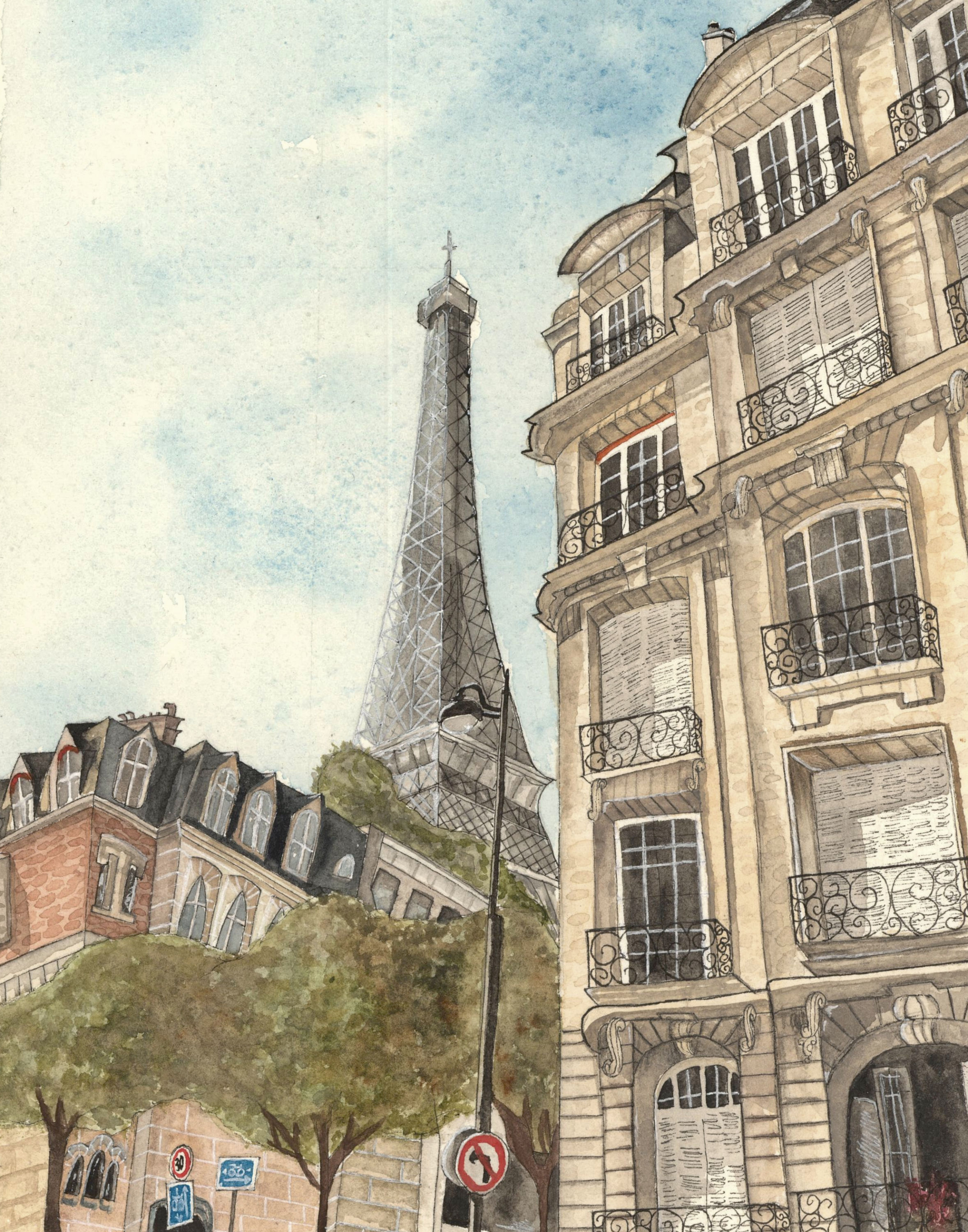 First View Watercolor Print