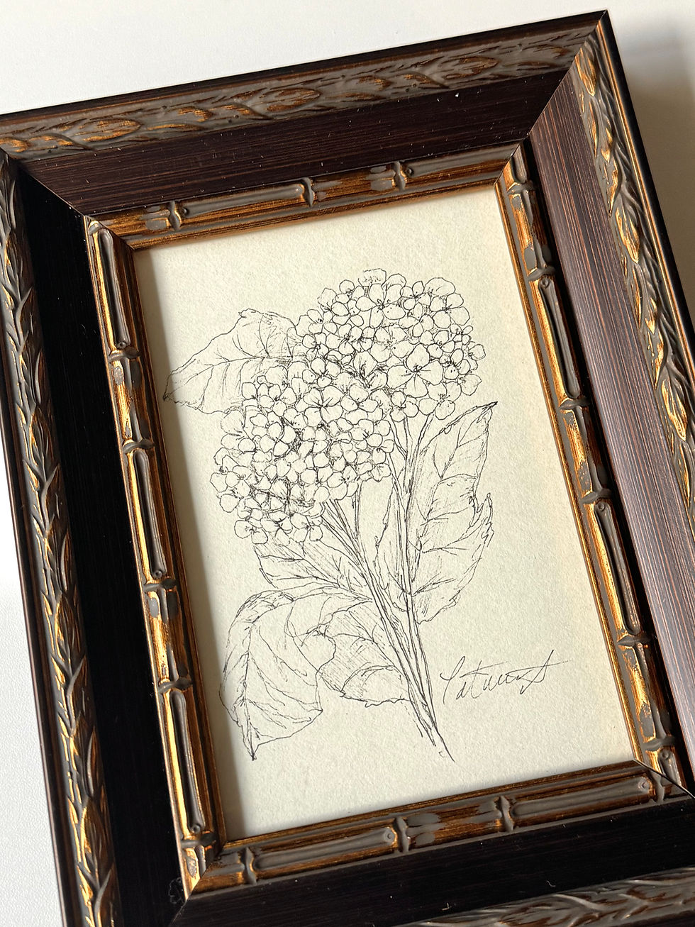 Thumbnail: The Dainty Hydrangea Print Framed Art
