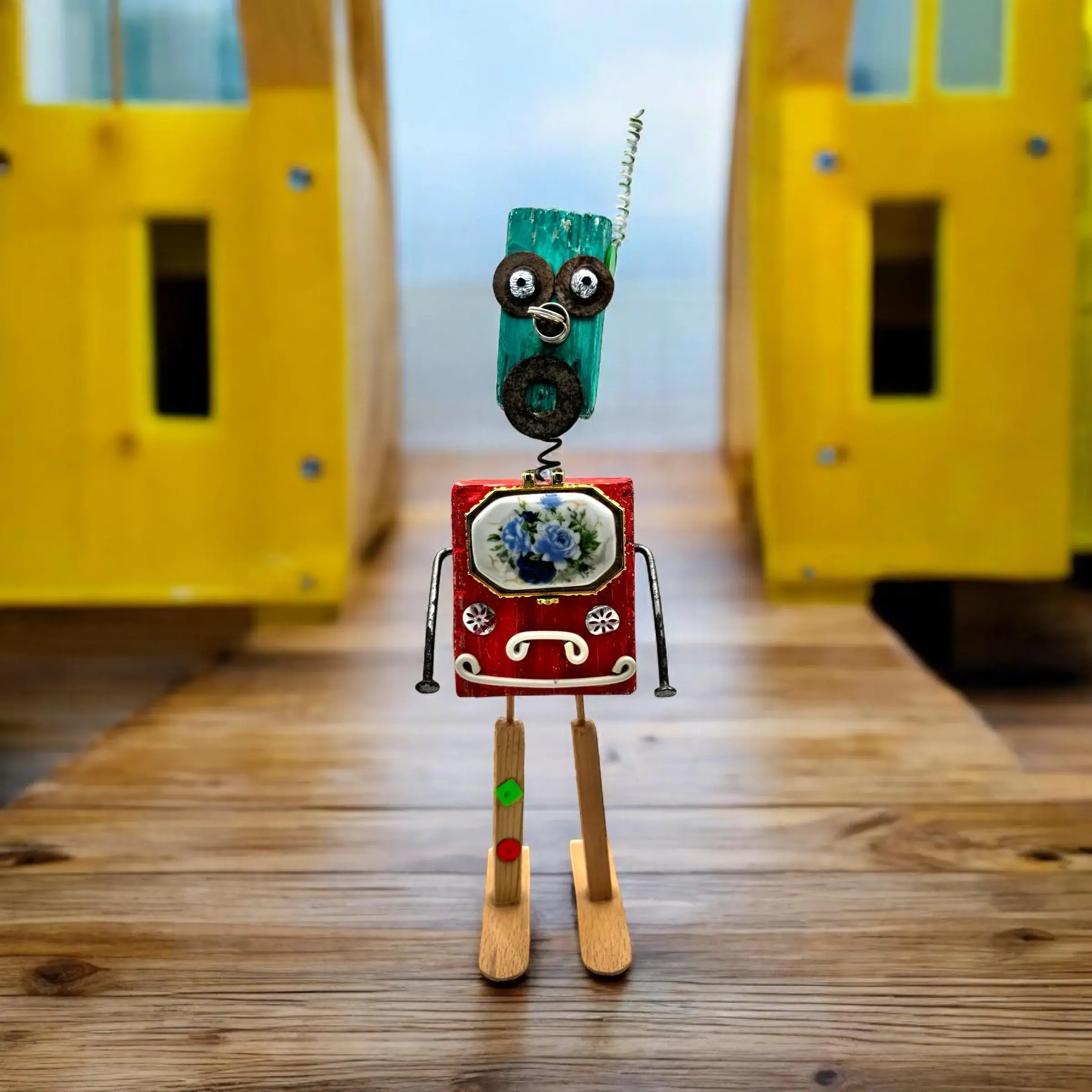 recycling handmade unique robot Handcrafted Vintage Retro Style Robot 25cm