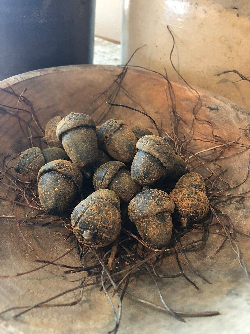 Blackened Beeswax Acorn Bowl Fillers